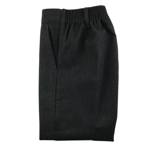 Grey elasticated waist school trousers