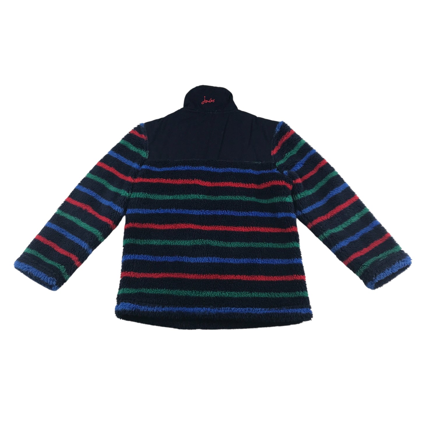 Joules fleece 5-6 years navy multicoloured stripy furry