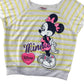 Disney Sweater Age 9 Yellow Stripy Minnie Mouse Short Sleeve Light Jersey
