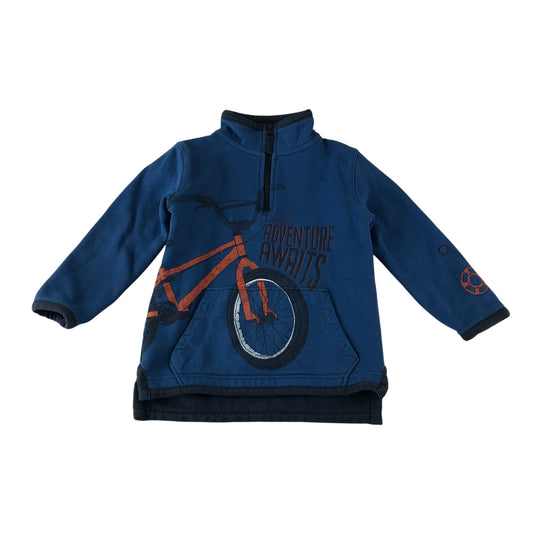 Fatface sweater 4-5 years blue half neck graphic top