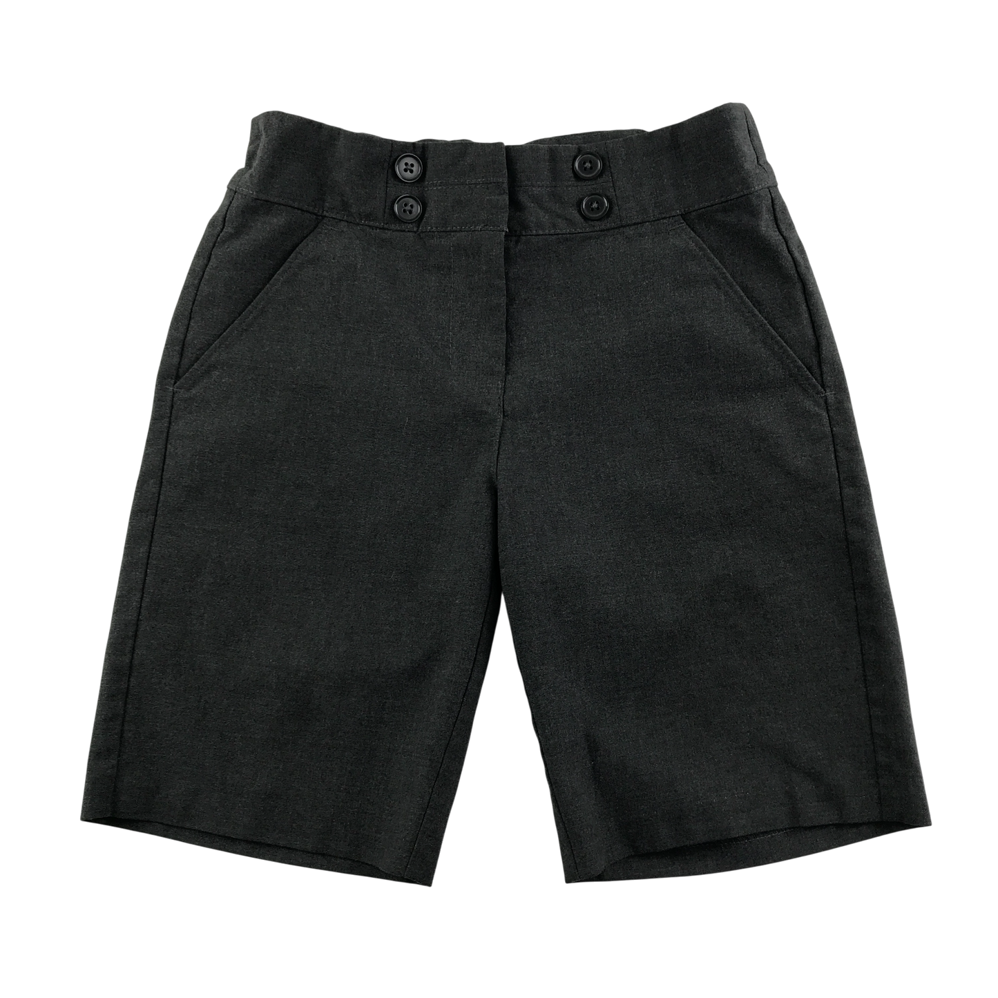 M&S grey button detail girls schools shorts