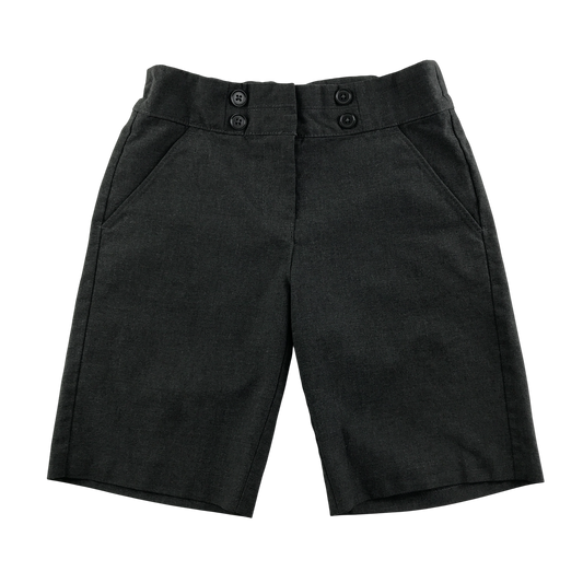 M&S grey girls button detail schools shorts