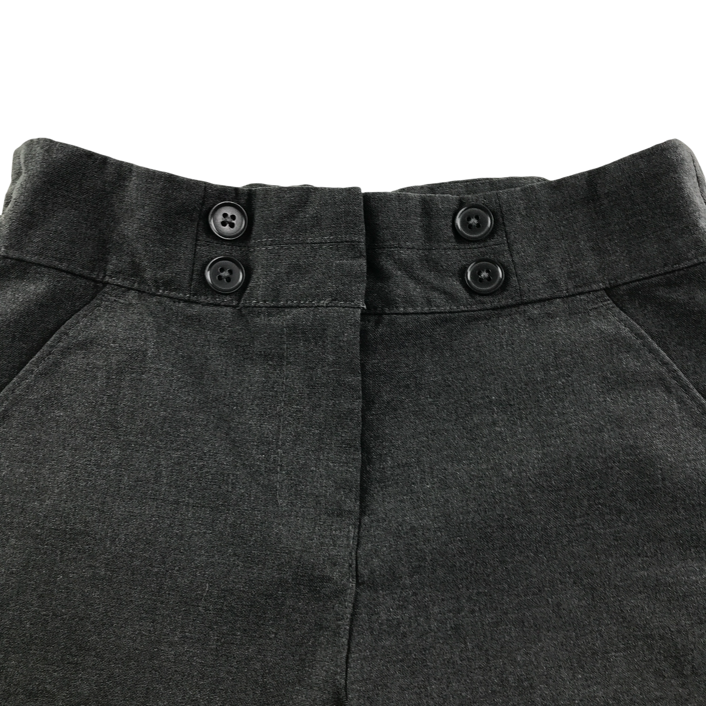 M&S grey button detail girls schools shorts