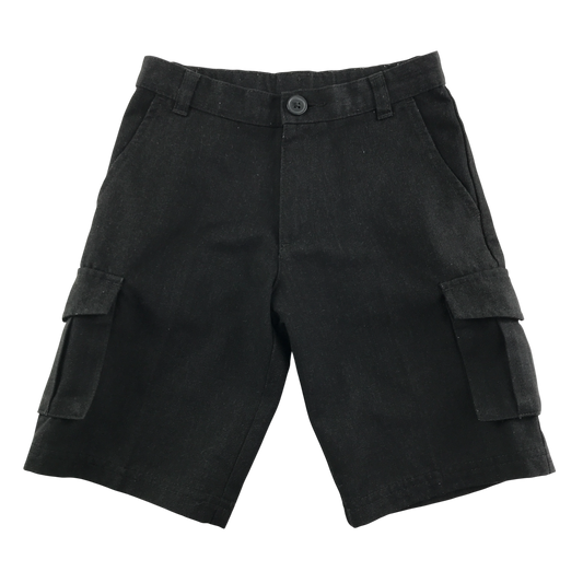 Charcoal cargo pockets school shorts