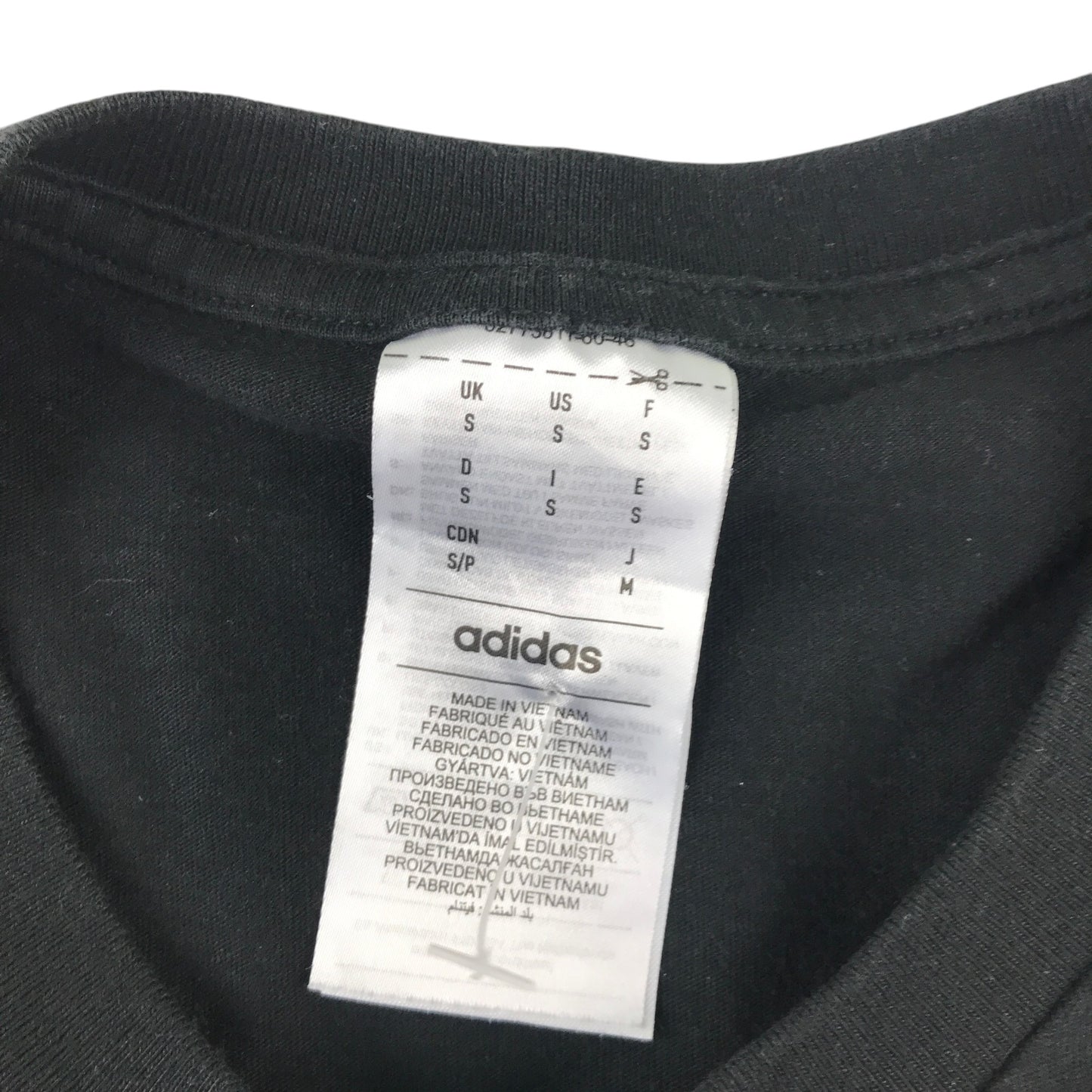 Adidas size S black cotton t-shirt short sleeve