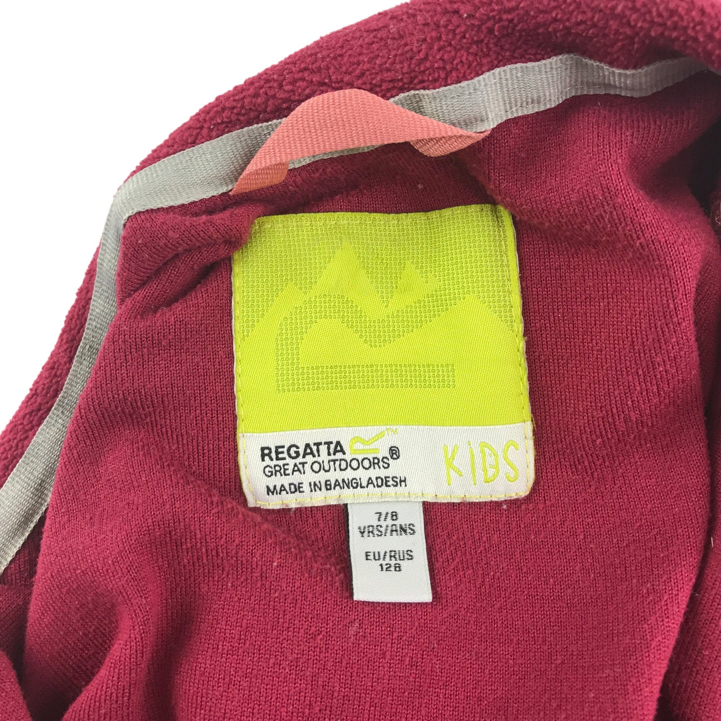 Regatta fleece 7-8 years pink full zipper with logo