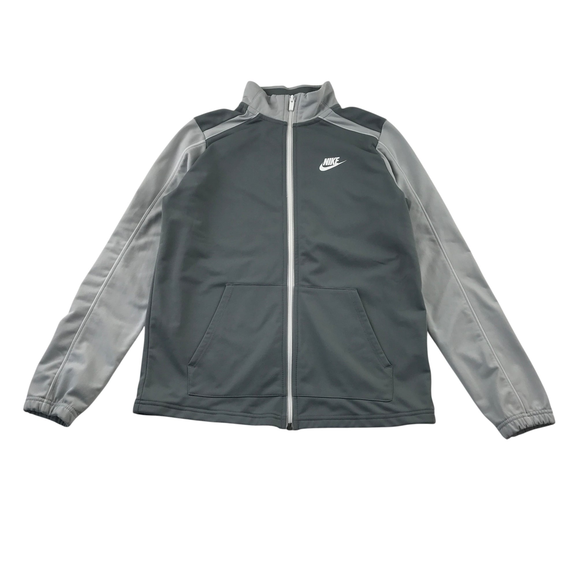 Nike 13-14 years grey full zipper tracksuit top polyester