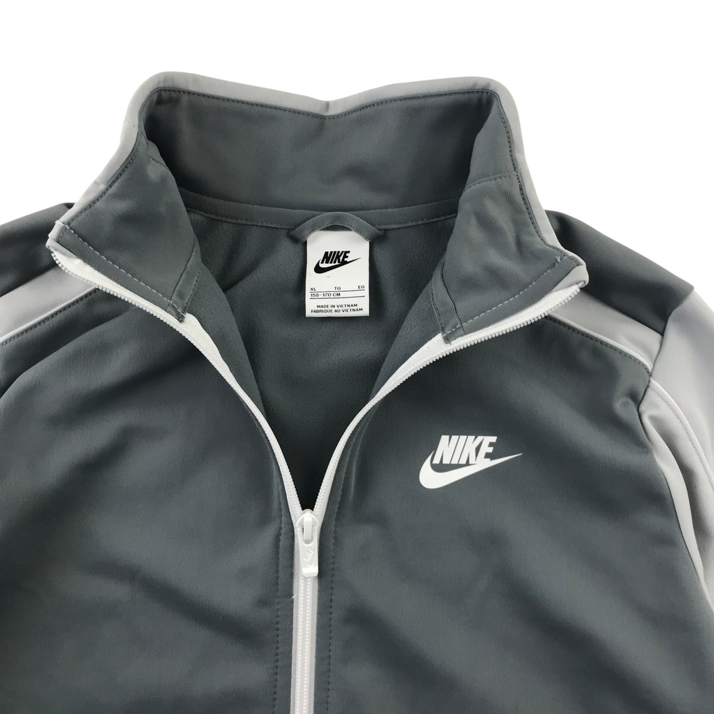 Nike 13-14 years grey full zipper tracksuit top polyester