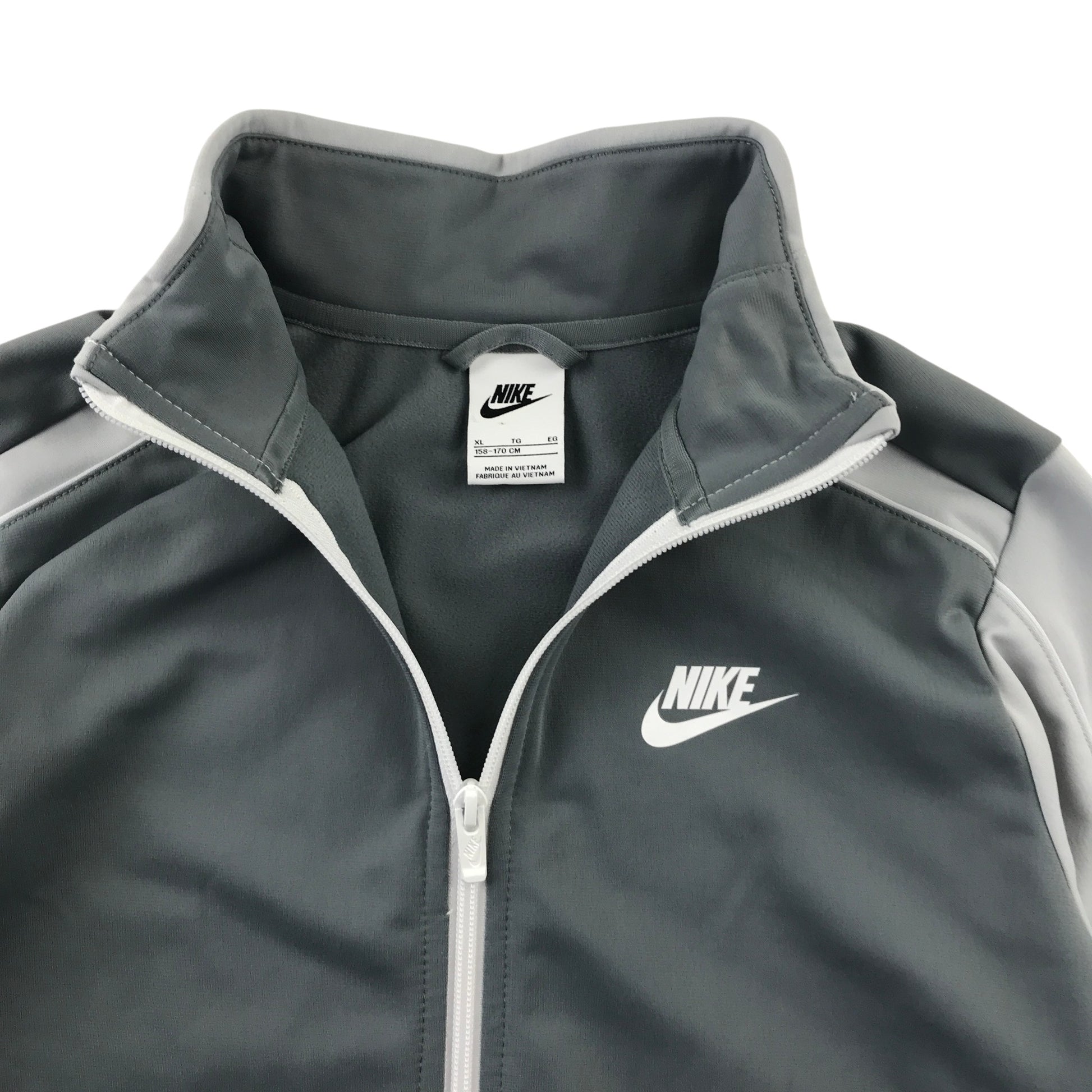 Nike 13-14 years grey full zipper tracksuit top polyester