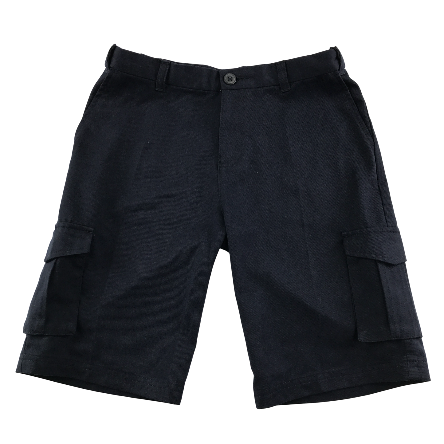 Navy blue cargo pockets school shorts