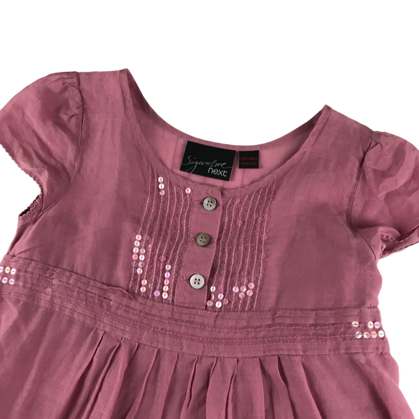 Next dress 5-6 years mauve pink empire waist cotton and silk blend