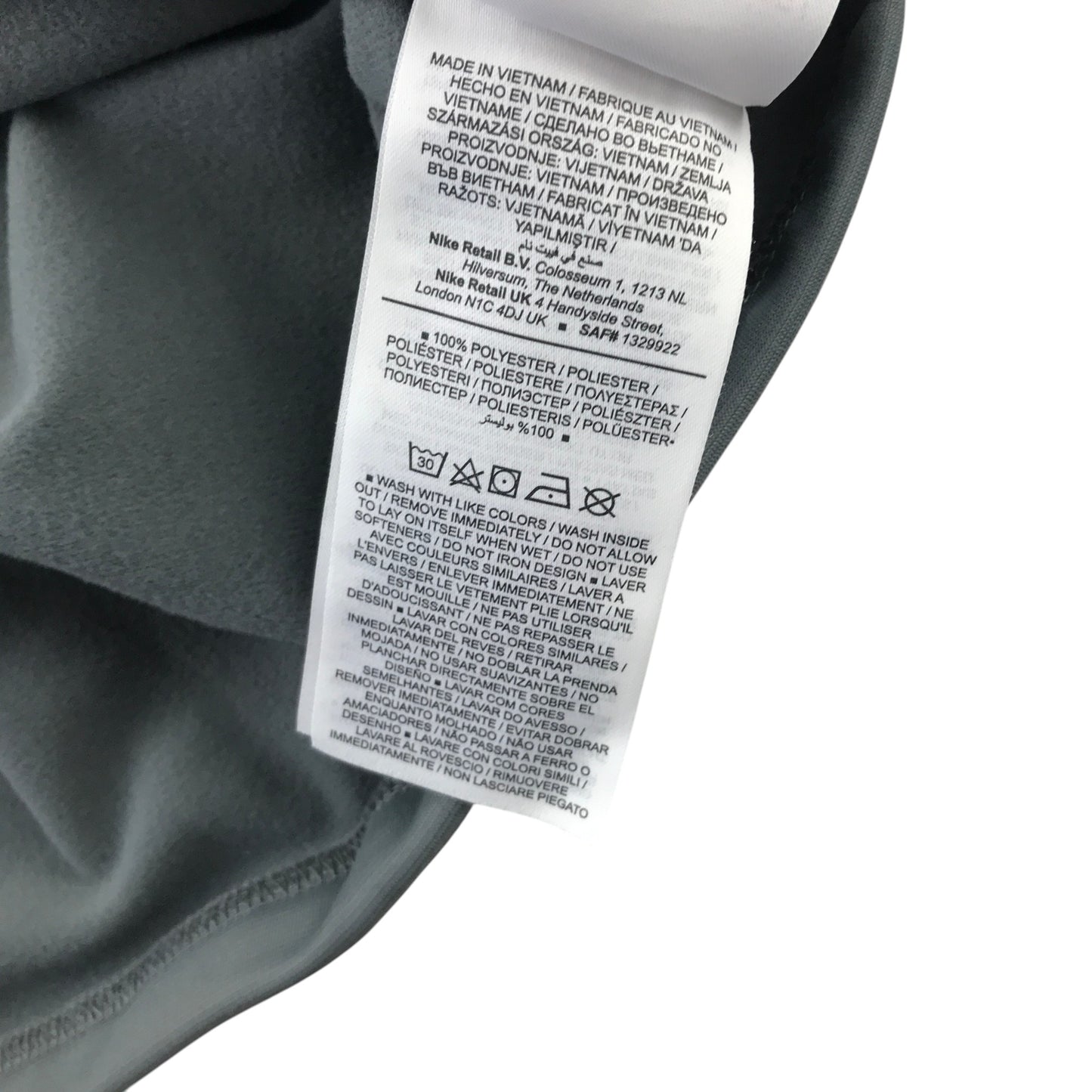 Nike 13-14 years grey full zipper tracksuit top polyester