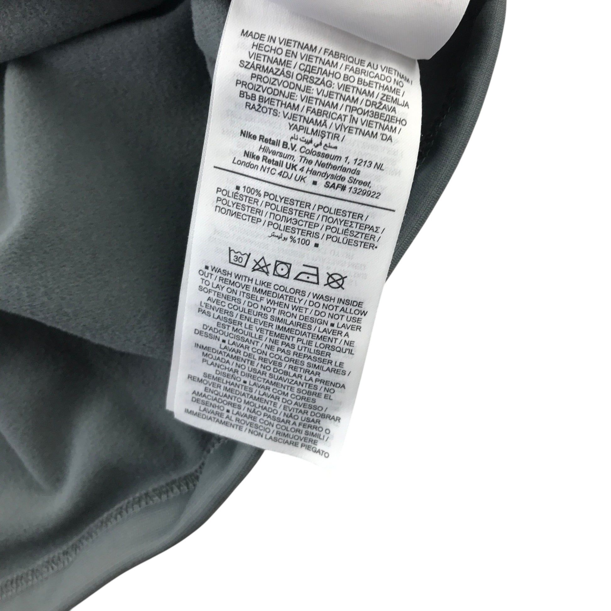 Nike 13-14 years grey full zipper tracksuit top polyester