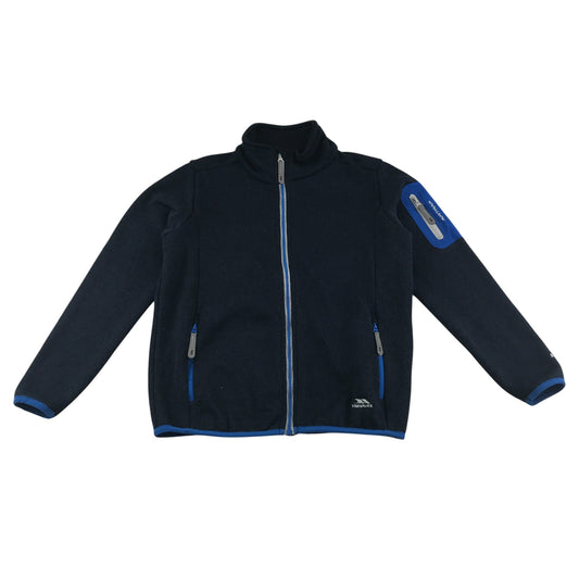 Trespass Eco fleece 7-8 years Navy full zipper with logo