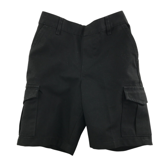 Black cargo pockets school shorts