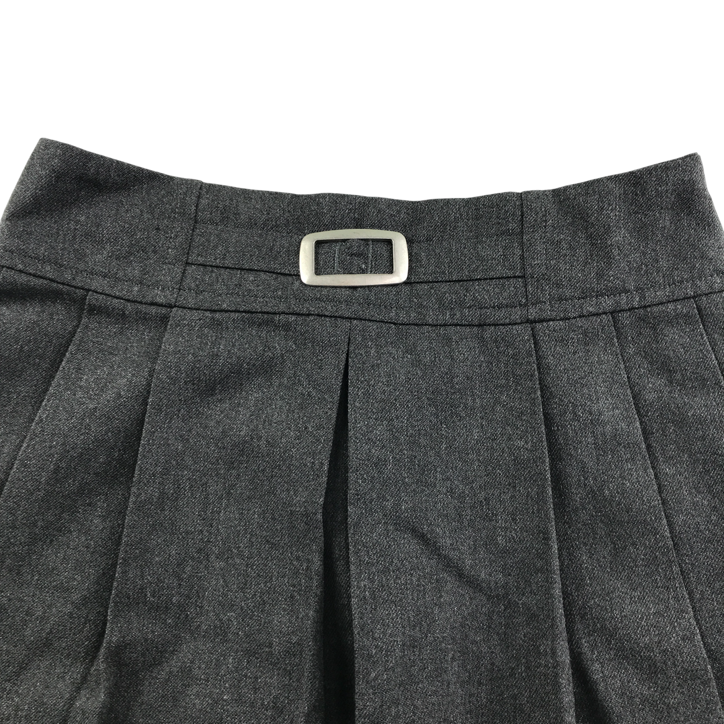 M&S grey pleated buckle detail school skirt
