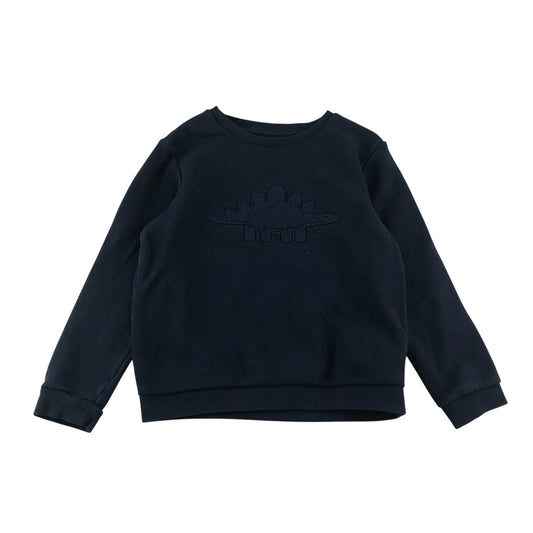 M&S sweater 5-6 years navy blue dinosaur