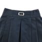 M&S navy blue pleated buckle detail school skirt