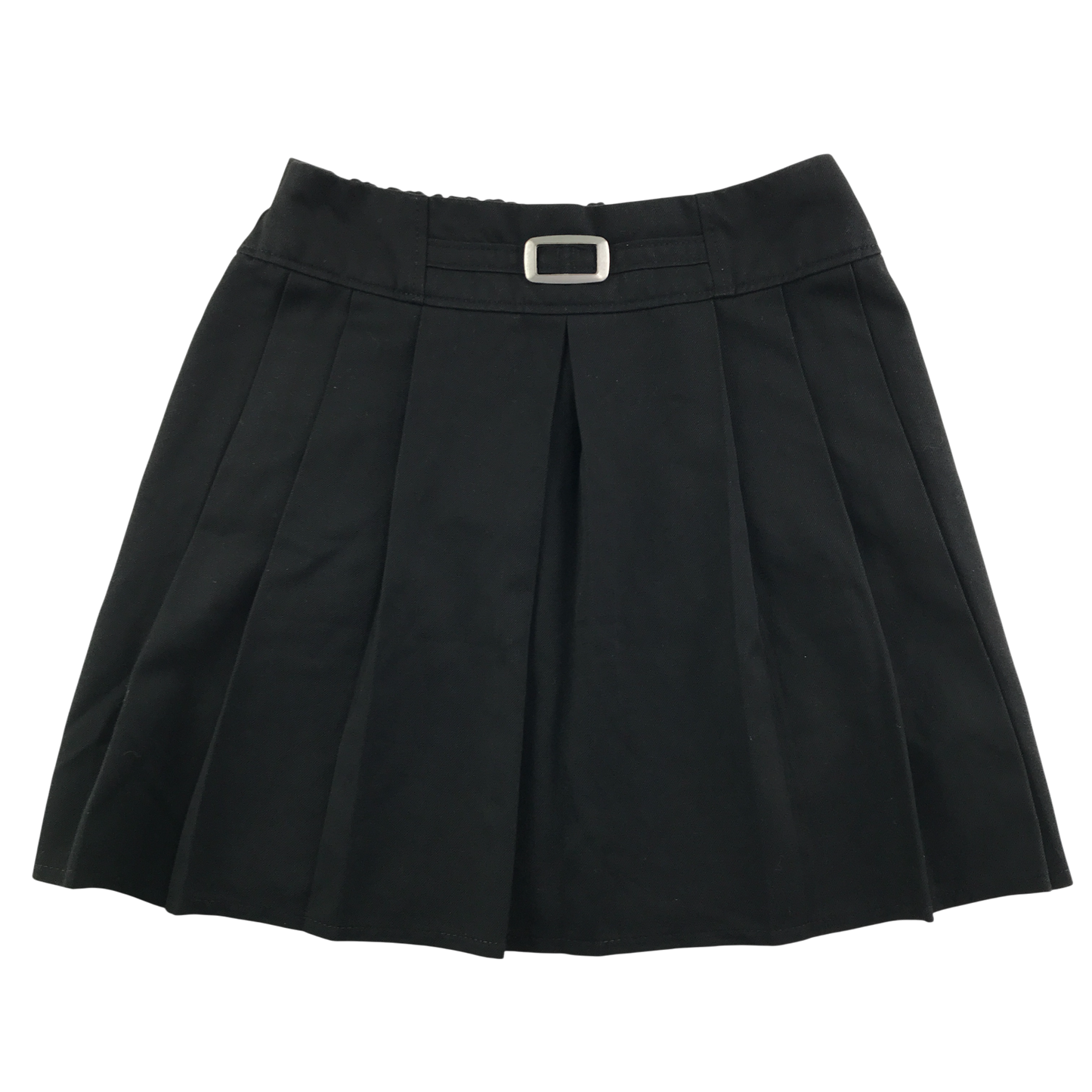 Black buckle detail pleated school skirt