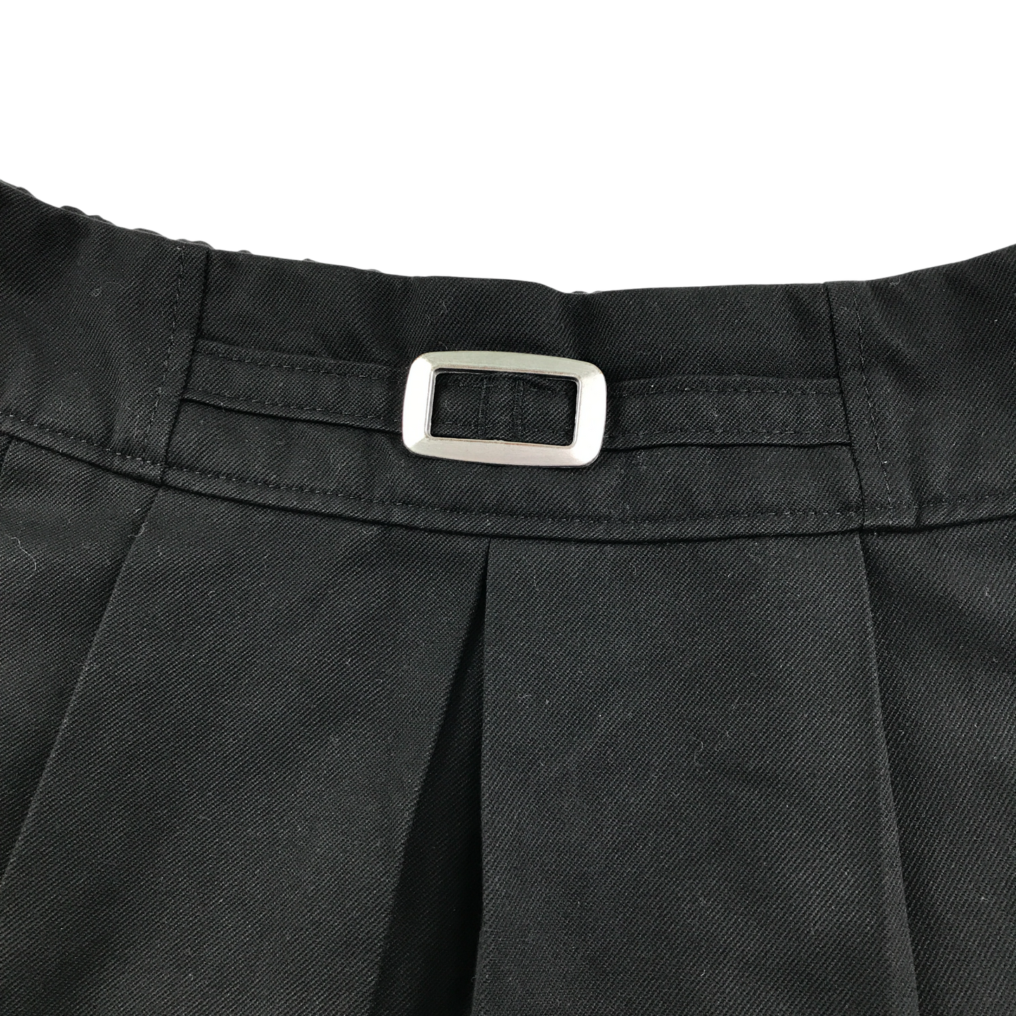 Black buckle detail pleated school skirt