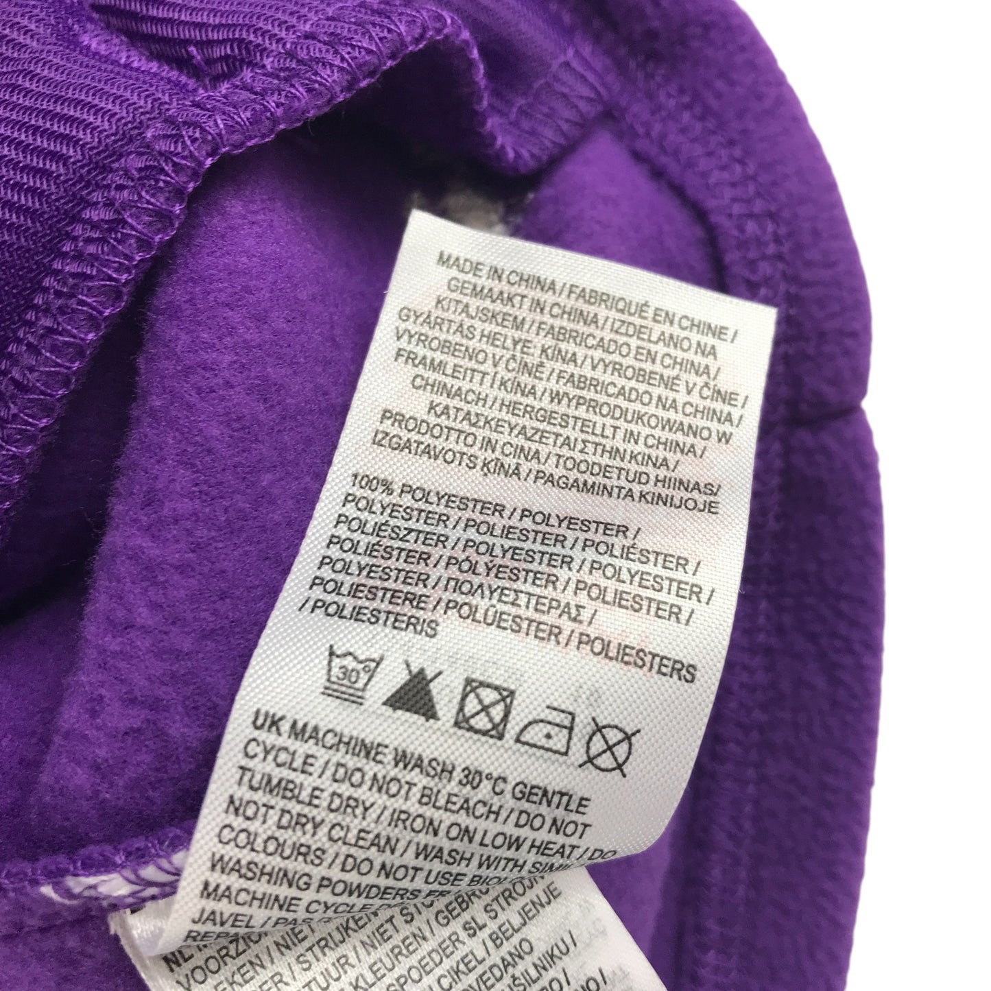 Gelert fleece 9-10 years plain purple full zipper
