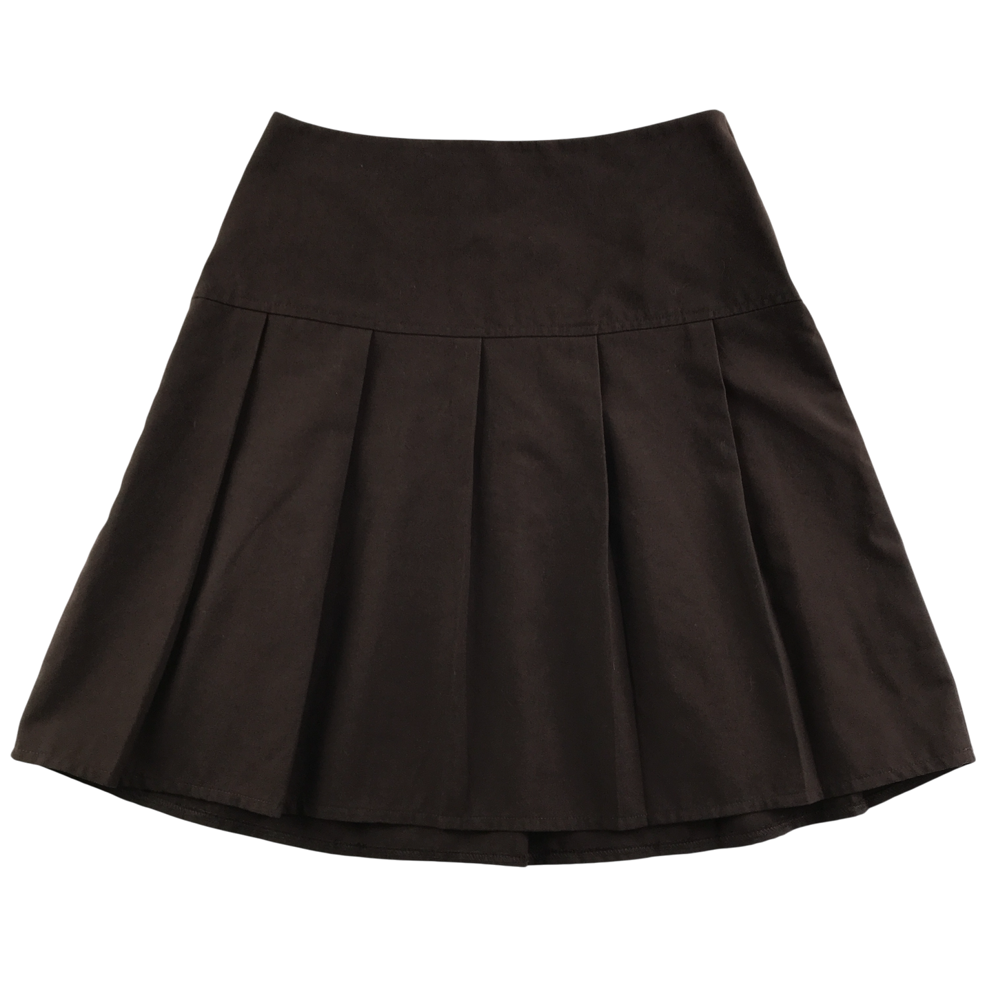 Brown pleated school skirt