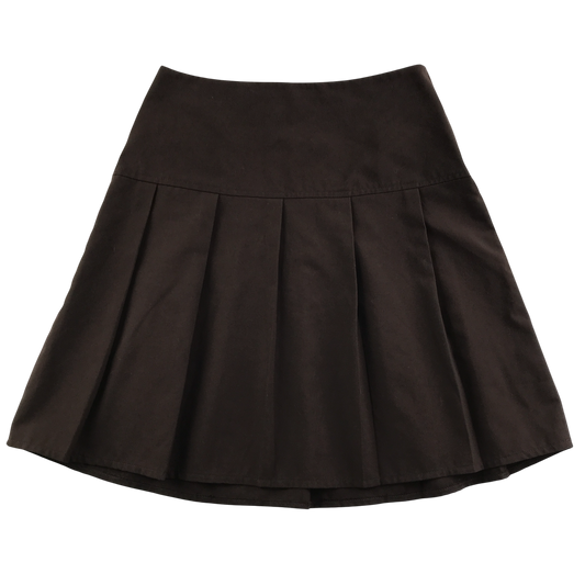 Brown pleated school skirt