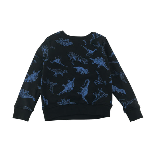 Pep&Co sweater 5-6 years black and blue dinosaur print