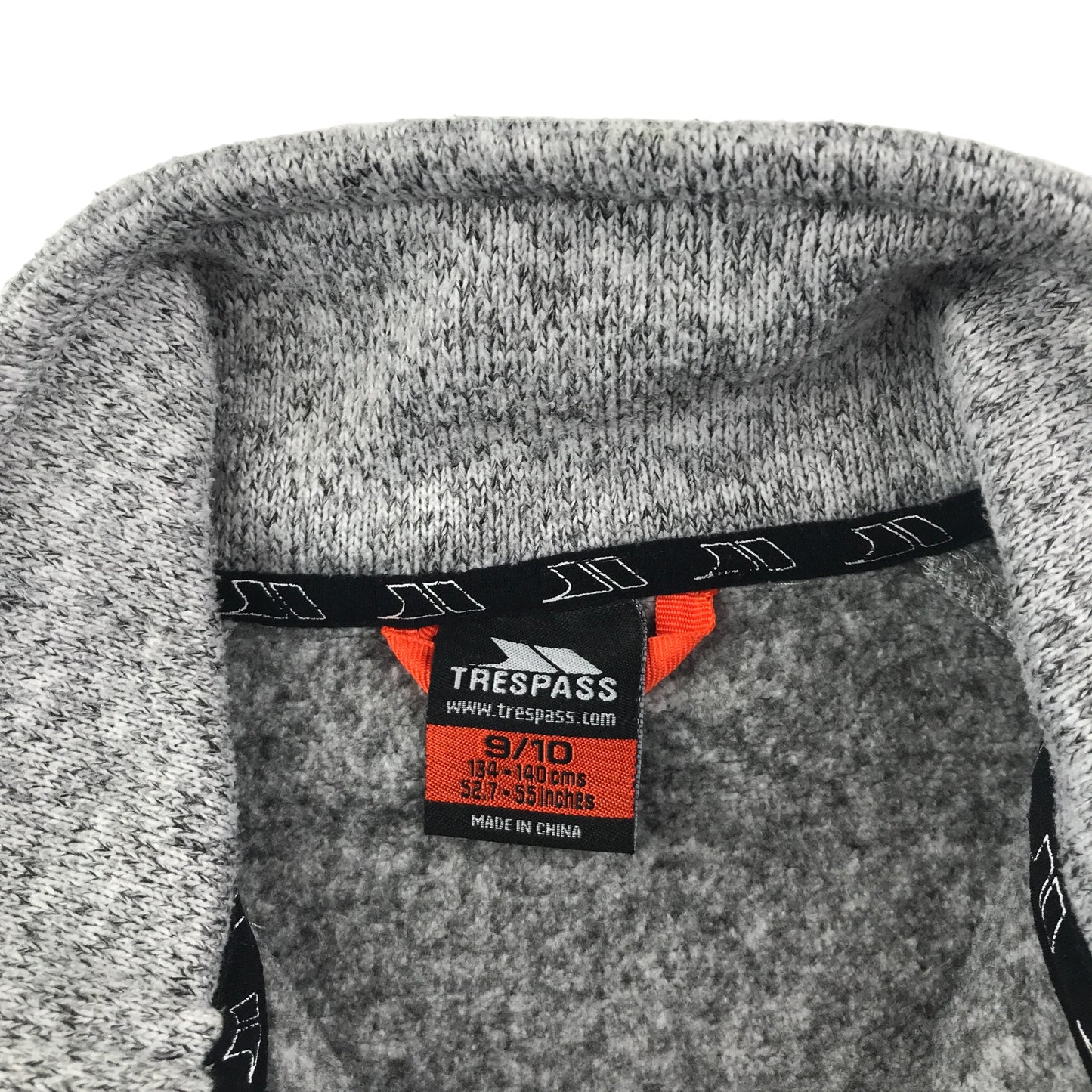 Trespass fleece 9-10 years light grey full zipper
