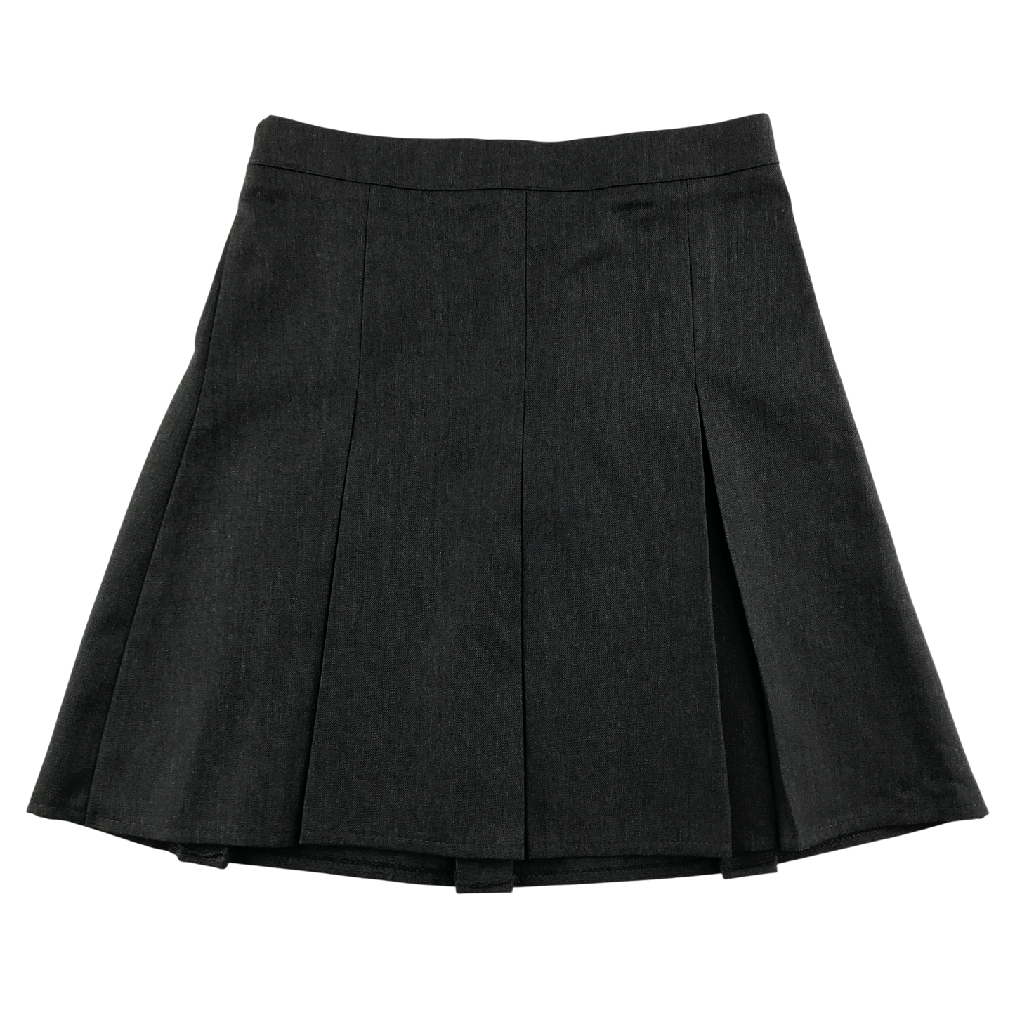 Grey thin waistband pleated school skirt