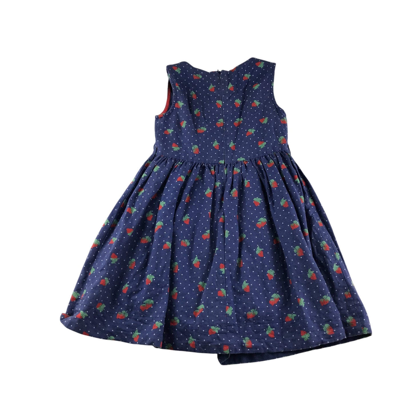 Mini Boden dress 6-7 years navy blue strawberries cotton