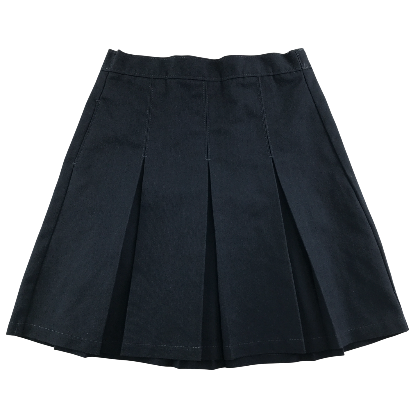 Navy thin waistband pleated school skirt