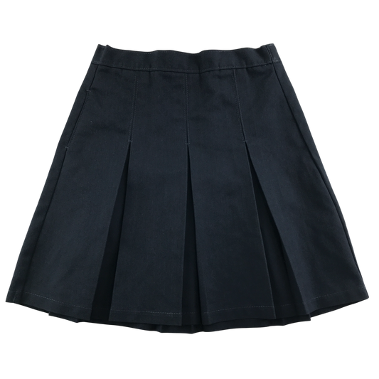 Navy thin waistband pleated school skirt