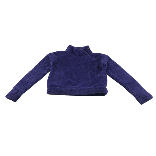 All in motion fleece woman's size 10 purple plain fluffy cropped