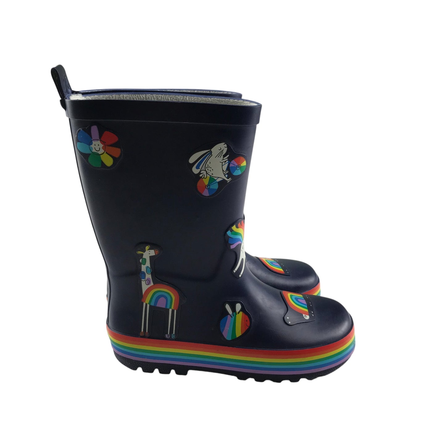 Next wellies shoe size 11 junior navy blue unicorns and rainbows