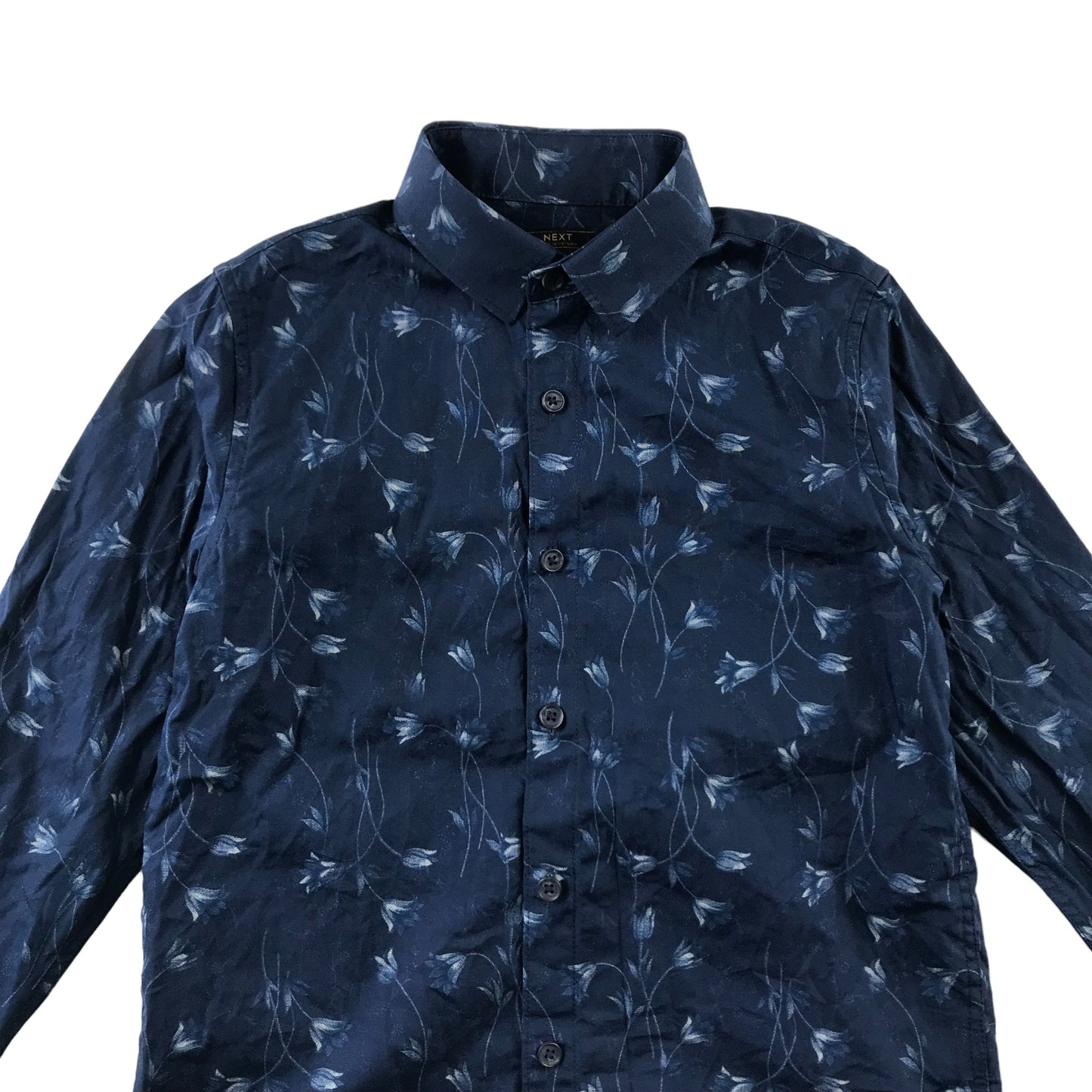 Next Shirt Age 5 Navy Floral Print Button Up Cotton