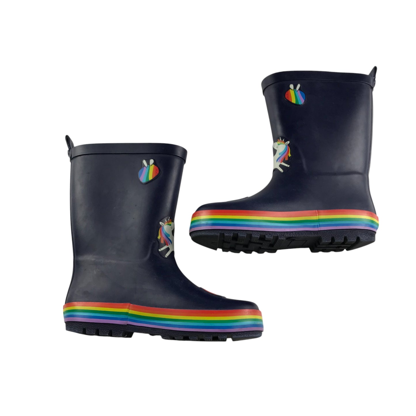 Next wellies shoe size 11 junior navy blue unicorns and rainbows