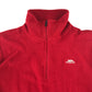 Trespass fleece 11-12 years red plain with quarter zipper pull-over
