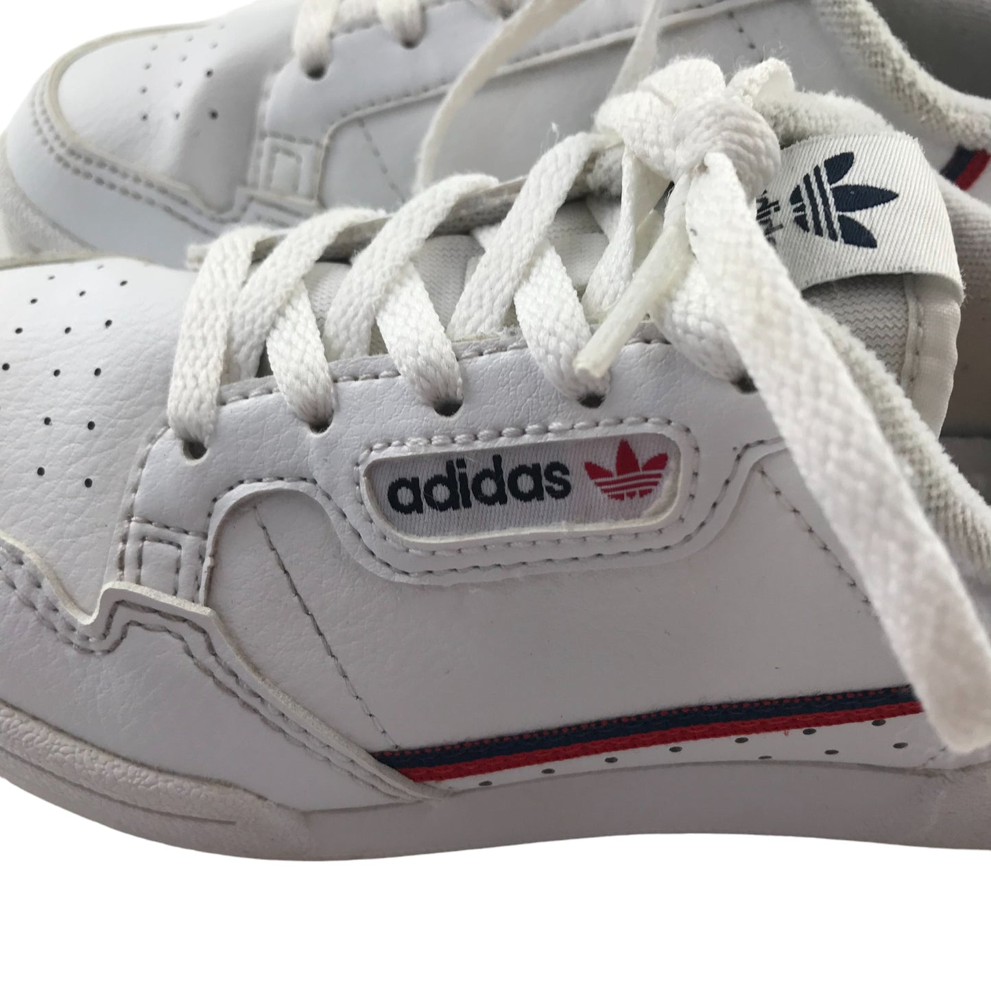 Adidas trainers shoe size 12K junior white retro style low tops with laces