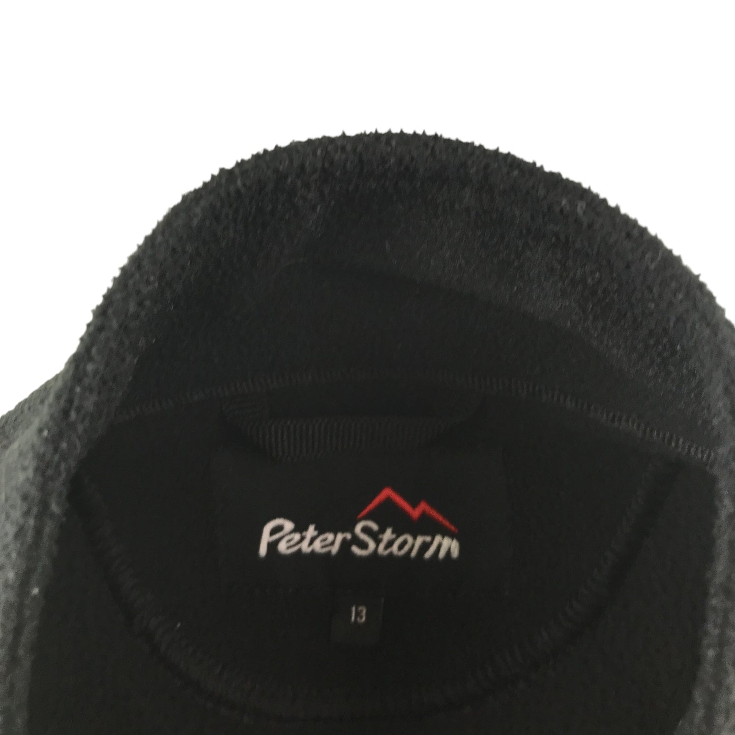 Peter Storm fleece 12-13 years black plain with quarter zipper pull-over
