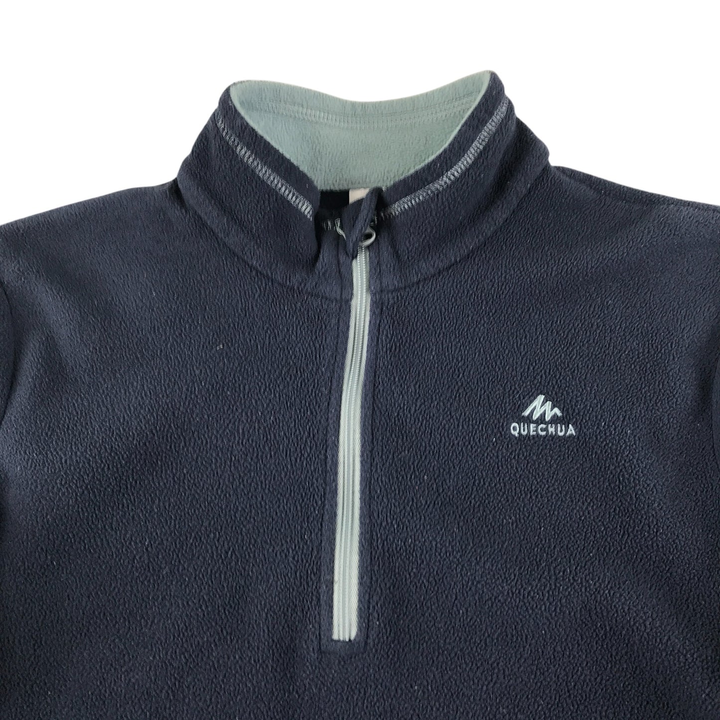 Decathlon fleece 12-13 years navy plain with quarter zipper pull-over