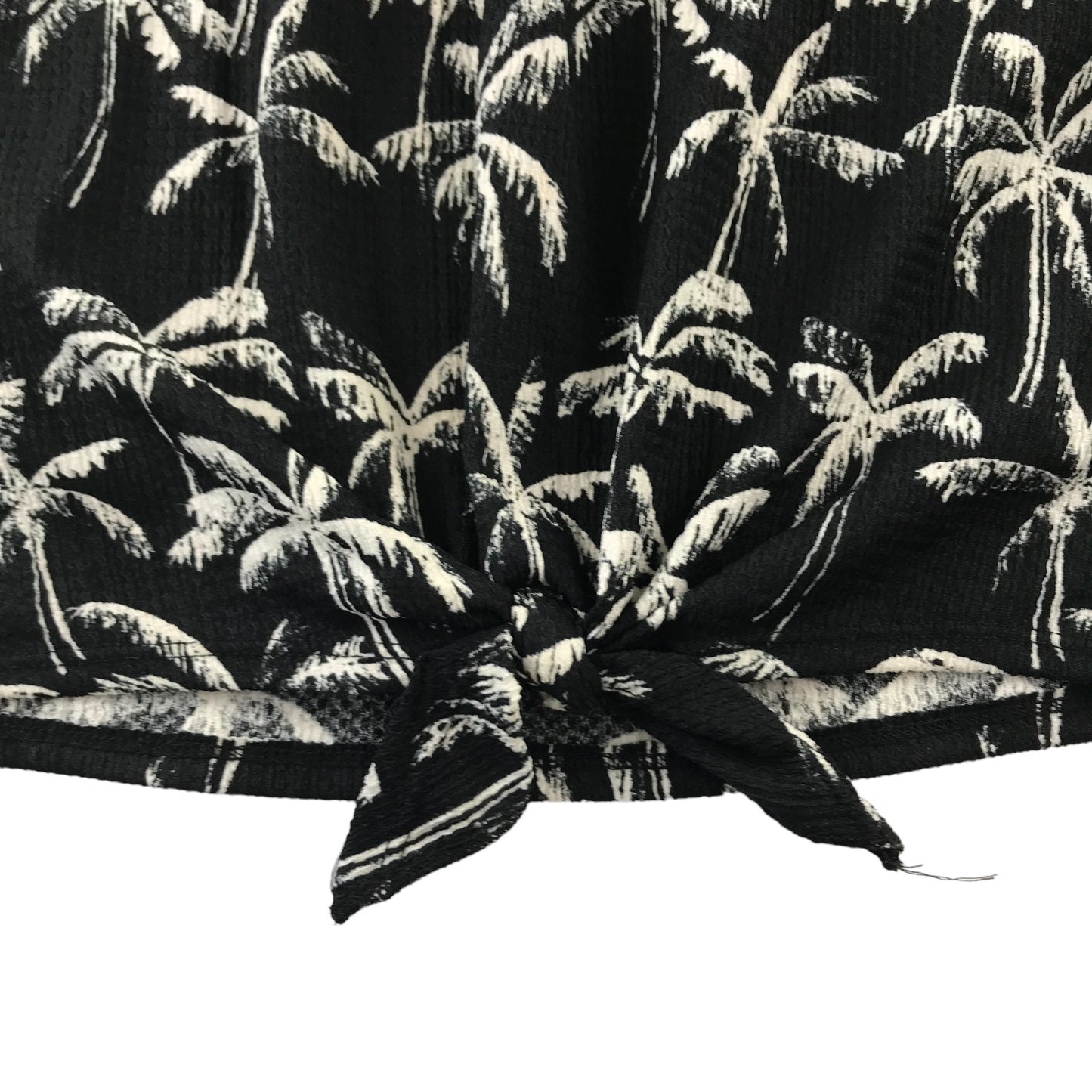 H&M Top and Shorts Set Age 13 Black and White Palm Tree Print