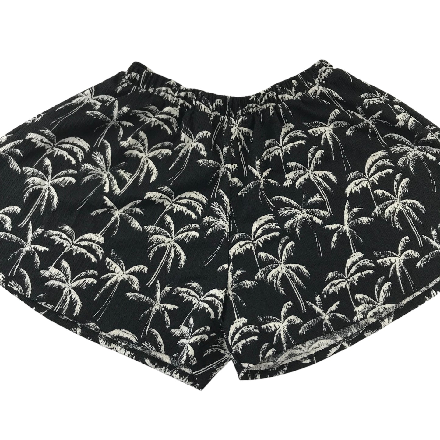 H&M Top and Shorts Set Age 13 Black and White Palm Tree Print