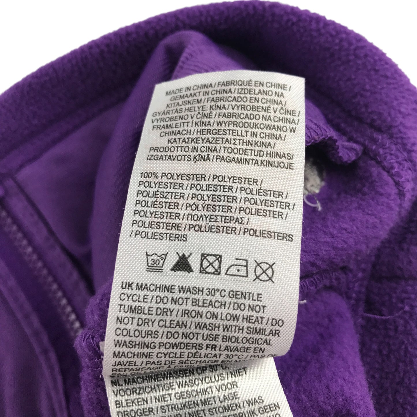 Gelert fleece 12-13 years purple plain with full zipper