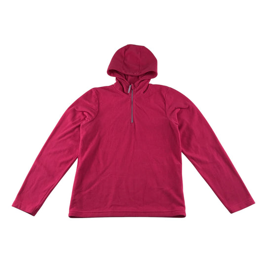 Mountain Warehouse fleece 12-13 years pink plain with quarter zipper pull-over