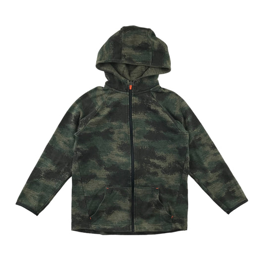 F&F Hoodie Age 9 Green Camo Print Full Zipper