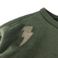 Zara sweater 9-10 years khaki green glitter lightnings