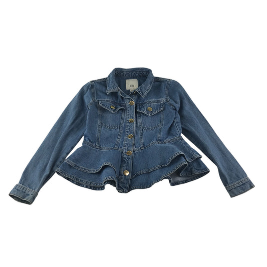 River Island denim jacket 9-10 years blue with peplum hem
