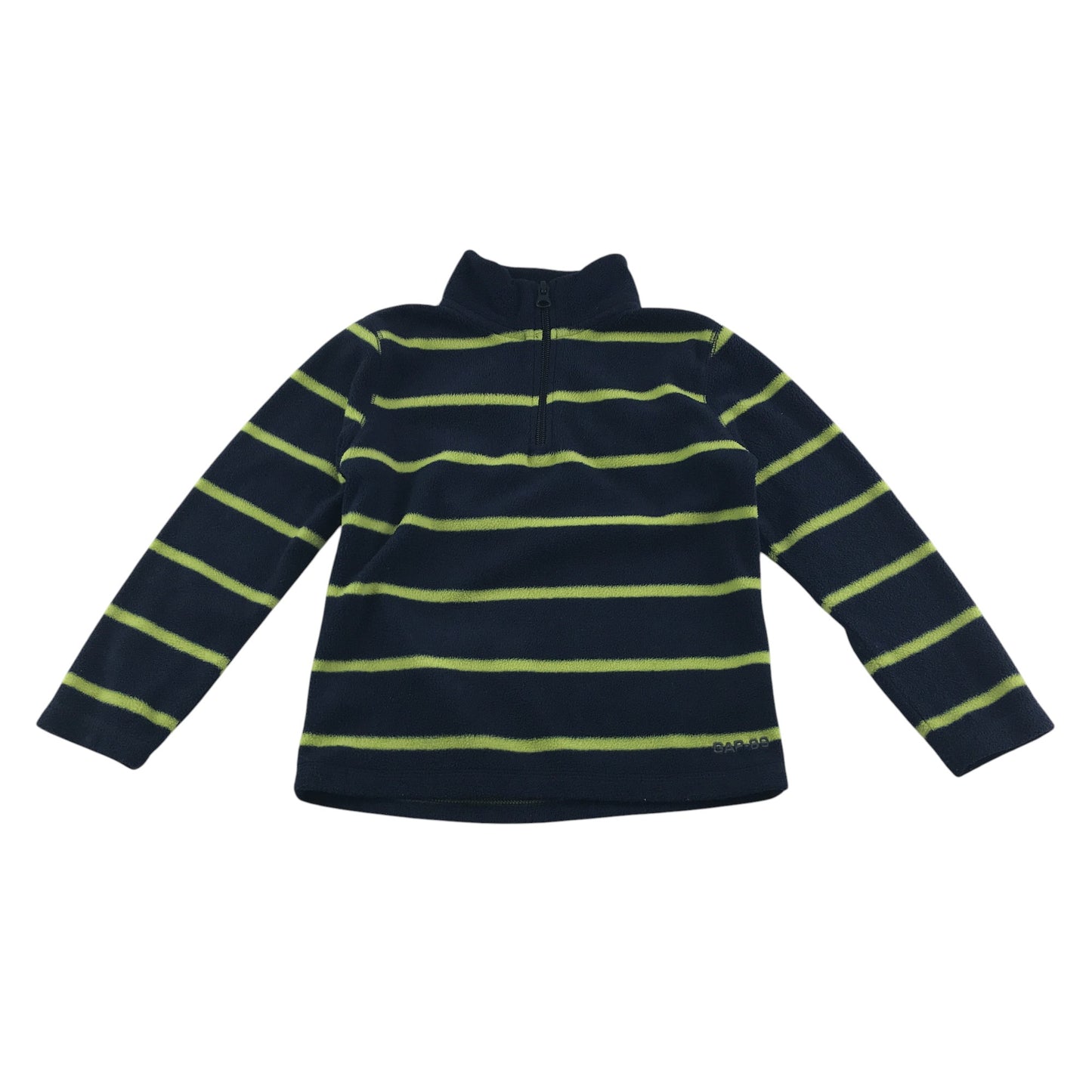 GAP fleece 4-5 years navy with yellow stripes quarter zipper pull-over