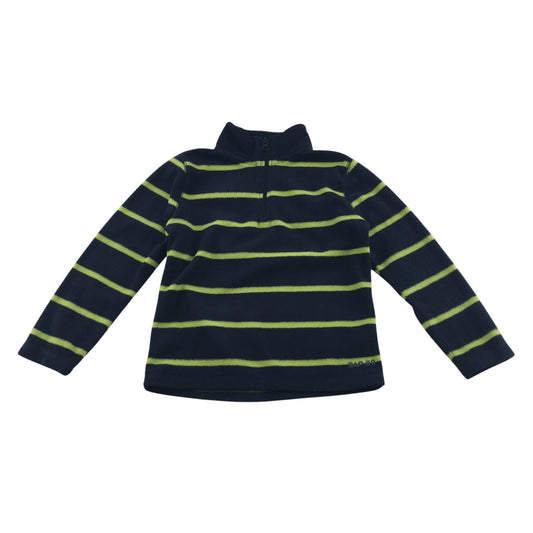 GAP fleece 4-5 years navy with yellow stripes quarter zipper pull-over